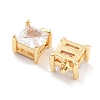 Brass with Clear Cubic Zirconia Charms KK-P271-28G-2
