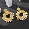 304 Stainless Steel ABS Imitation Pearl Stud Earrings LS-EJEW-M069-02G-1