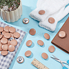 30Pcs 1-Hole PU Leather Shank Buttons BUTT-NB0001-92A-4