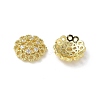 Brass Clear Cubic Zirconia Bead Caps KK-A236-15C-G-1