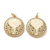 Brass Micro Pave Cubic Zirconia with Synthetic Opal Pendants KK-D096-10G-1