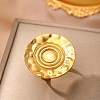 304 Stainless Steel Adjustable Cuff Rings for Women RJEW-F187-01G-3
