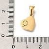 304 Stainless Steel Heart Pendants with Rhinestone STAS-Z103-01G-17-3