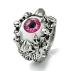 Evil Eye Alloy Acrylic Adjustable Rings RJEW-K275-51AS-02-1