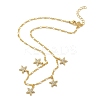 Brass Micro Pave Clear Cubic Zirconia Starfish Pendant Necklaces NJEW-B157-06G-4