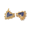 Rack Plating Brass Micro Pave Clear Cubic Zirconia Charms KK-D074-04G-06-3