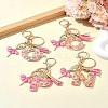 Letter A~Z Transparent Glitter Resin Pendant Keychains KEYC-FZ00024-23-10