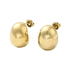 304 Stainless Steel Oval Stud Earrings for Women EJEW-U020-18G-1
