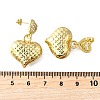Textured Heart Brass Micro Pave Clear Cubic Zirconia Dangle Stud Earrings EJEW-Z099-02G-01-5