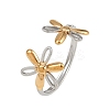 304 Stainless Steel Double Color Cuff Rings RJEW-S635-01GP-19-4