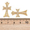 304 Stainless Steel Micro Pave Cubic Zirconia Pendants STAS-A132-04A-G-3