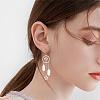 Natural Quartz Crystal Bullet Chandelier Earrings EJEW-SW00017-02-6