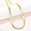 6MM 201 Stainless Steel Flat Snake Chain Necklaces for Women Men NJEW-Z089-01GP-3