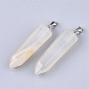 Natural White Agate Point Pendants LS-X-G-R220-34P-1