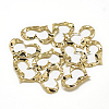 Brass Wavy Pendants KK-T032-130G-2