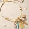 Bohemian Alloy Chain & Round CCB Plastic & Natural Shell Pendant Cotton Cord Bib Necklaces for Women FS-WGD6F52-01-1