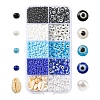 DIY Evil Eye Resin & Glass & Natural Cowrie Shell Beads Bracelets Making Kits DIY-YW0010-25-1