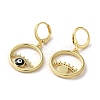 Evil Eye Real 18K Gold Plated Brass Dangle Leverback Earrings EJEW-Q797-09G-03-2