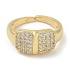 Rack Plating Brass Micro Pave Cubic Zirconia Cuff Finger Rings for Women RJEW-C114-15D-G-2