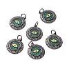 Brass Micro Pave Green Cubic Zirconia Pendants ZIRC-Z019-24B-NR-1
