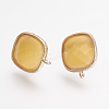 Brass Micro Pave Cubic Zirconia Stud Earring Findings LS-ZIRC-G123-02A-B-1
