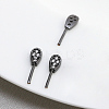 Brass Micro Pave Clear Cubic Zirconia Rabbit Ear Head Pins BAPE-PW0002-13A-03-1