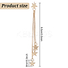 2 Pairs 2 Colors Alloy Star Tassel Dangle Stud Earrings for Women EJEW-AN0001-57-2