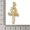 Cross Rack Plating Brass Micro Pave Clear Cubic Zirconia Pendant KK-U019-17G-03-3