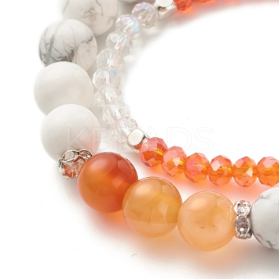 Moon and Star Charm Multi-strand Bracelet BJEW-TA00033-01-1