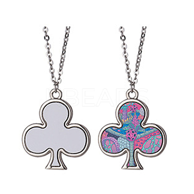 Sublimation Blank Aluminum Pendant Necklace NJEW-E020-02P-04-1