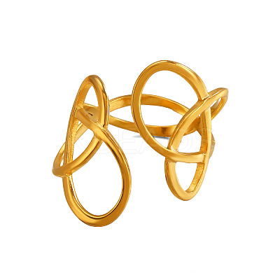 Irregular Line 304 Stainless Steel Cuff Open Rings WGB259B-01-1