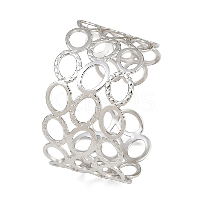 304 Stainless Steel Cuff Bangles for Women BJEW-G757-11P-1