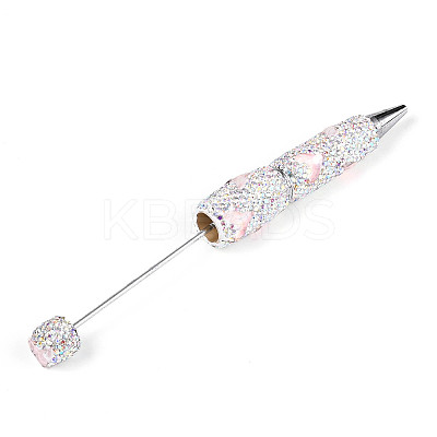 Fishtail Resin & Polymer Clay Pave Rhinestone Ball-Point Pen AJEW-T013-05E-1