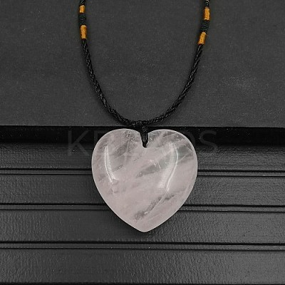Natural Rose Quartz Pendant Necklaces XA8803-04-1
