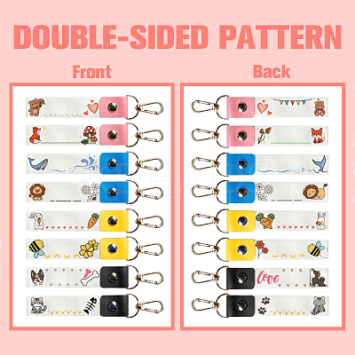 PU Leather & Cotton Name Marker Keychain AJEW-WH0514-001-1