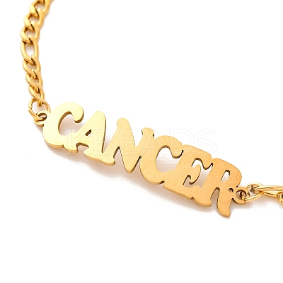 Constellation 202 Stainless Steel Figaro Chain Link Bracelets for Women Men LS-AJEW-U006-01F-1