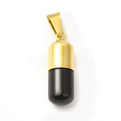 Ion Plating(IP) 304 Stainless Steel Openable Capsule Pill Box Pendants STAS-E184-01-1