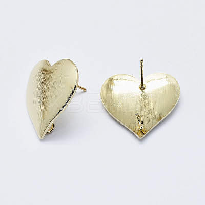 Brass Stud Earring Findings X-KK-G331-27G-NF-1