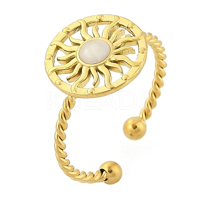 304 Stainless Steel Enamel Cuff Rings for Women LS-RJEW-G338-01G-01-1