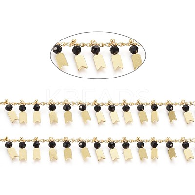 3.28 Feet Handmade Glass Beaded Chains X-CHC-I029-06B-1