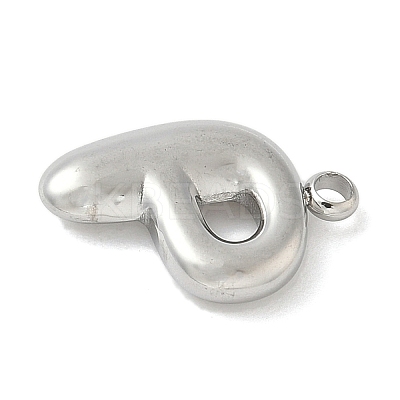 304 Stainless Steel Initial Pendants STAS-S186-12P-P-1
