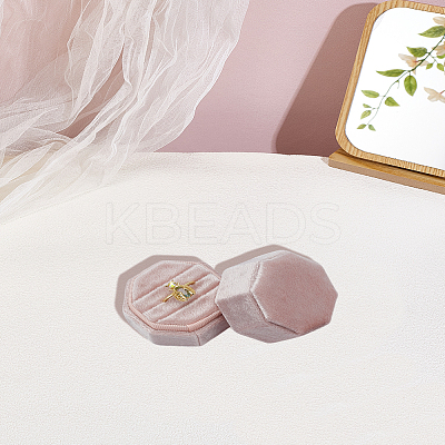 1Pc 3-Slot Octagon Velvet Rings Storage Boxes CON-LP0001-89A-1