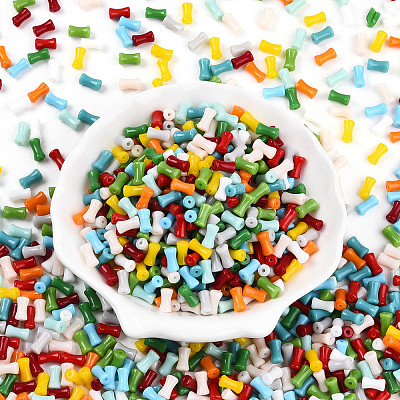 Opaque Colours Glass Seed Beads SEED-N007-P4x8mm-B03-1