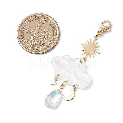 2Pcs Cloud Acrylic Pendant Decorations HJEW-JM04665-1