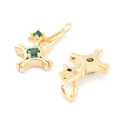 Brass with Cubic Zirconia Pendants X-KK-P271-34G-1