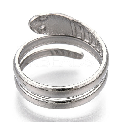 Non-Tarnish 304 Stainless Steel Snake Twist Rings RJEW-N038-114P-1
