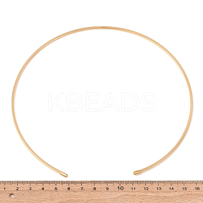 2MM 201 Stainless Steel Wire Cuff Choker Necklace NJEW-Z098-03G-1