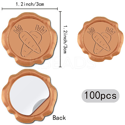 100Pcs Adhesive Wax Seal Stickers DIY-CP0011-13E-1