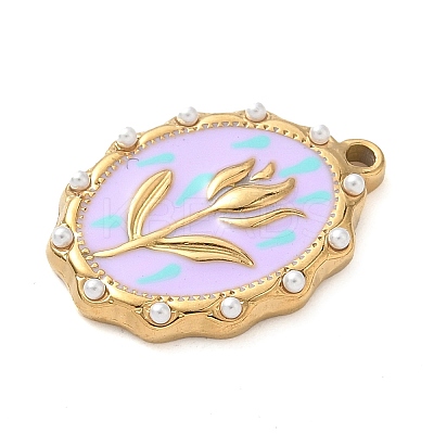 304 Stainless Steel Enamel Pendants STAS-H483-42G-01-1