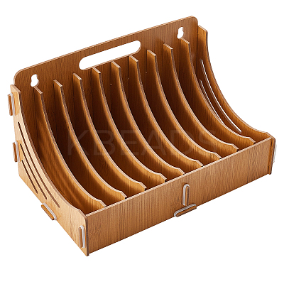 10-Slot Wood CD Storage Rack ODIS-WH0043-94-1